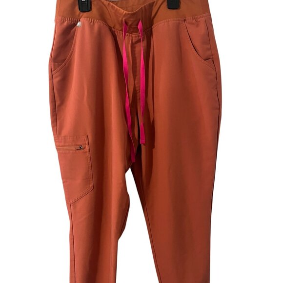 Figs Terracotta Highwaisted Zamora Scrub Jogger Pants Size Large - Picture 2 of 5